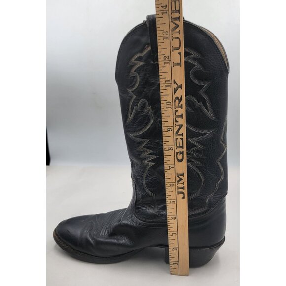 Vintage Nocona Boots Black Leather Western Cowboy Boots Mens 8D - Picture 16 of 16